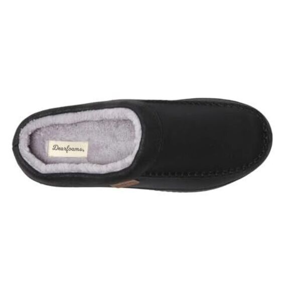 Dearfoams Men's Memory Foam Slipper, Black, M (7-8) - Picture 4 of 5